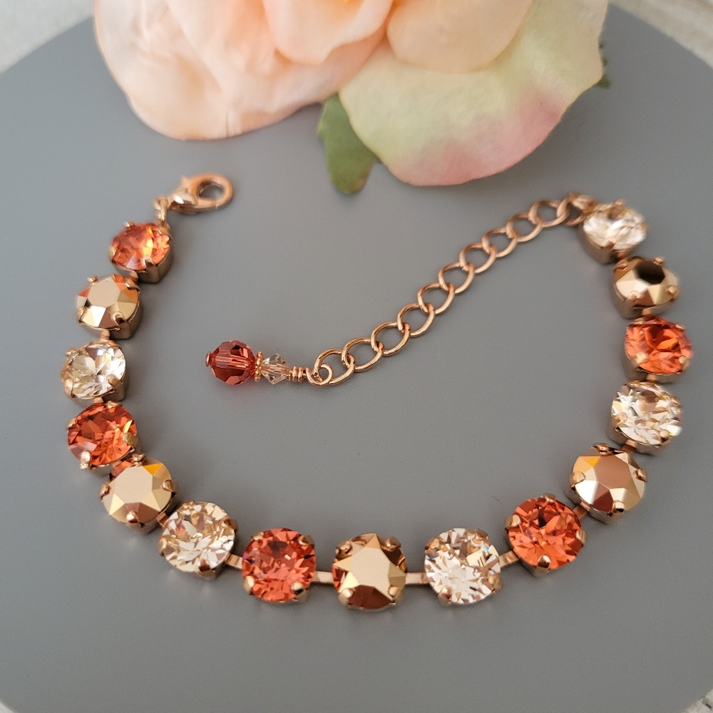 Austrian Crystal Bracelet in Rose Gold